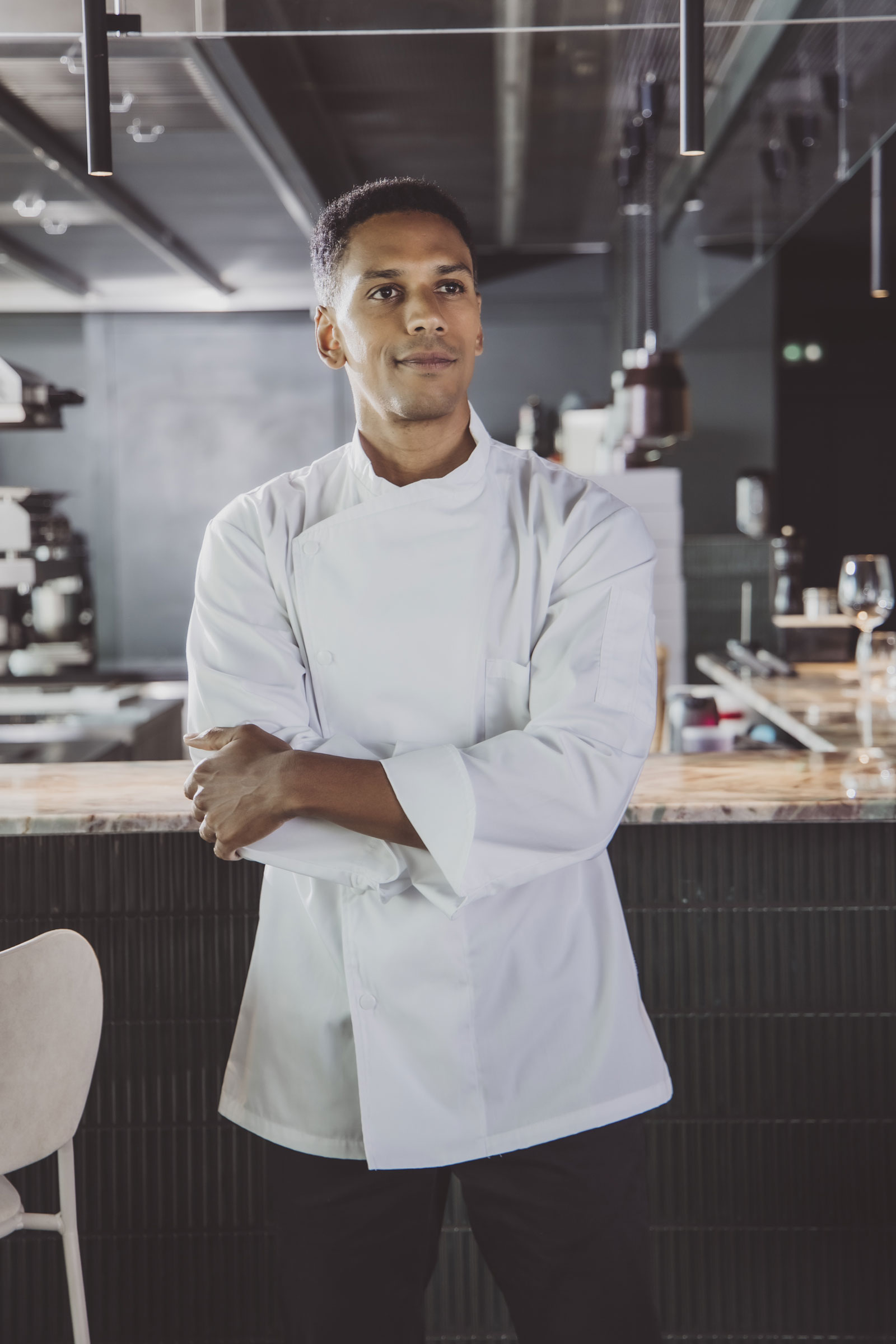 Chef Jacket Veste De Cuisine Grise Veste De Cuisine CRISTAL Homme Tenue De Chef Pro – Lafont